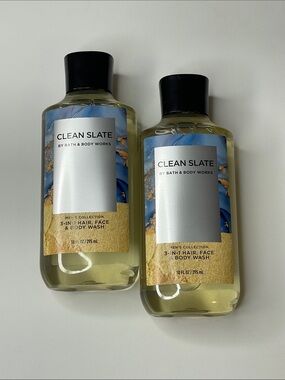 Bath & Body Works Clean Slate 3‑in‑1 Hair, Face & Body Wash — Blue & Gold